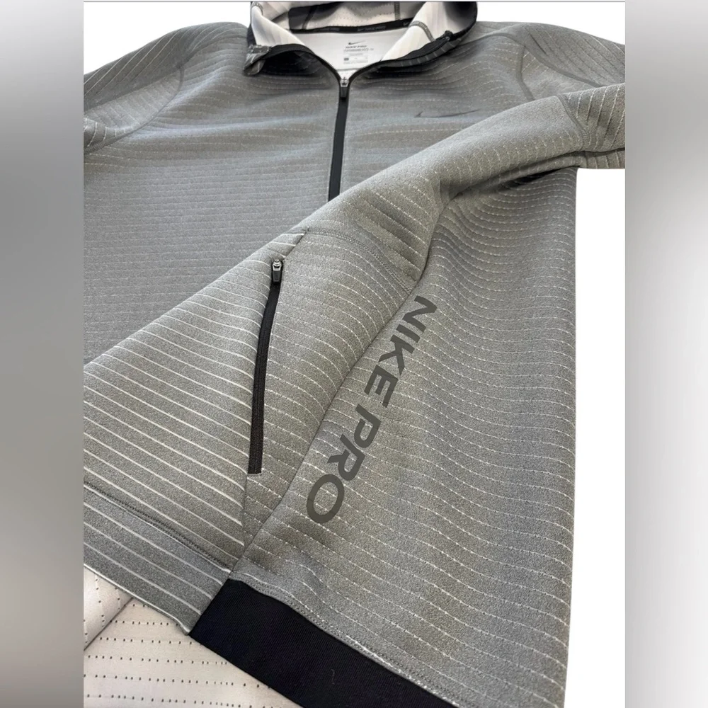 Nike Pro Full-Zip Training Hoodie Gray CZ2200-011 Size XL Tall